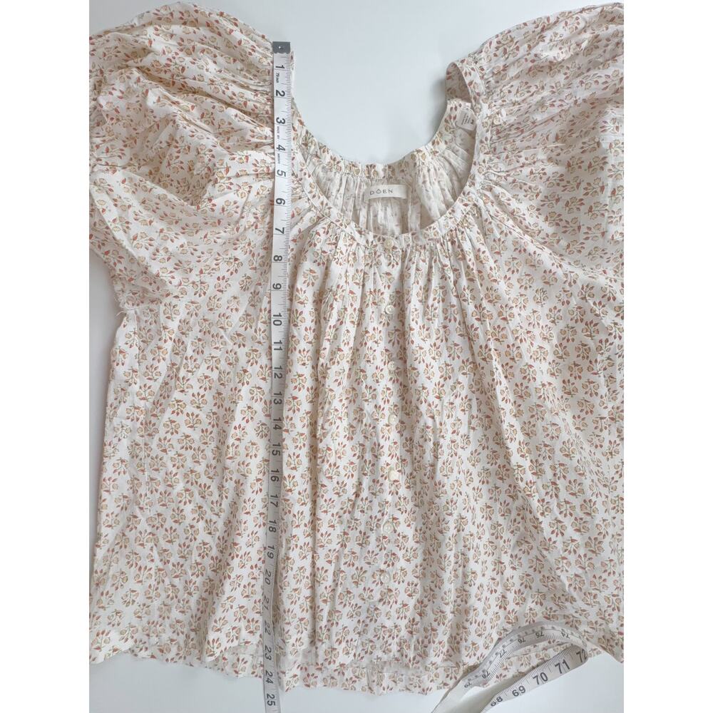 DOEN Joyce Short Sleeve Blouse in Spring Elderberry Floral Print Size Medium - Picture 10 of 10